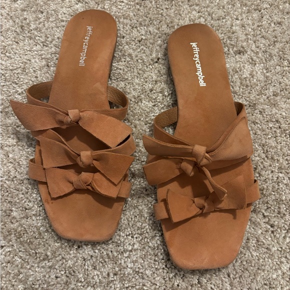 Jeffrey Campbell Women's Tan Bow Sandals - Picture 1 of 3